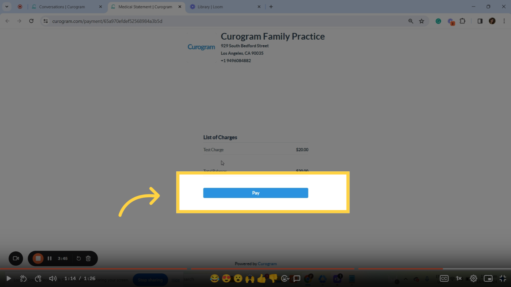 Fill-up with patient's credit card details.