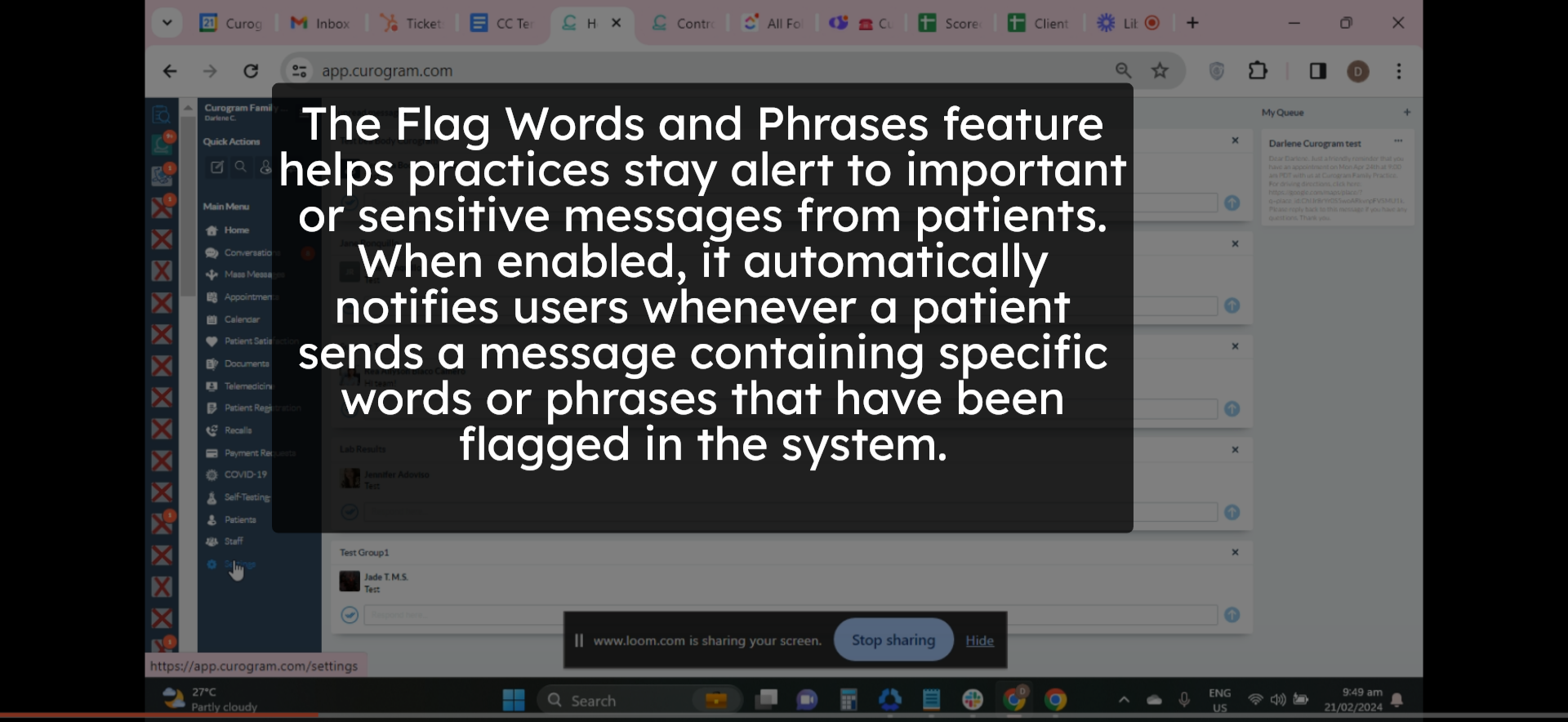 Flag Words and Phrases Feature