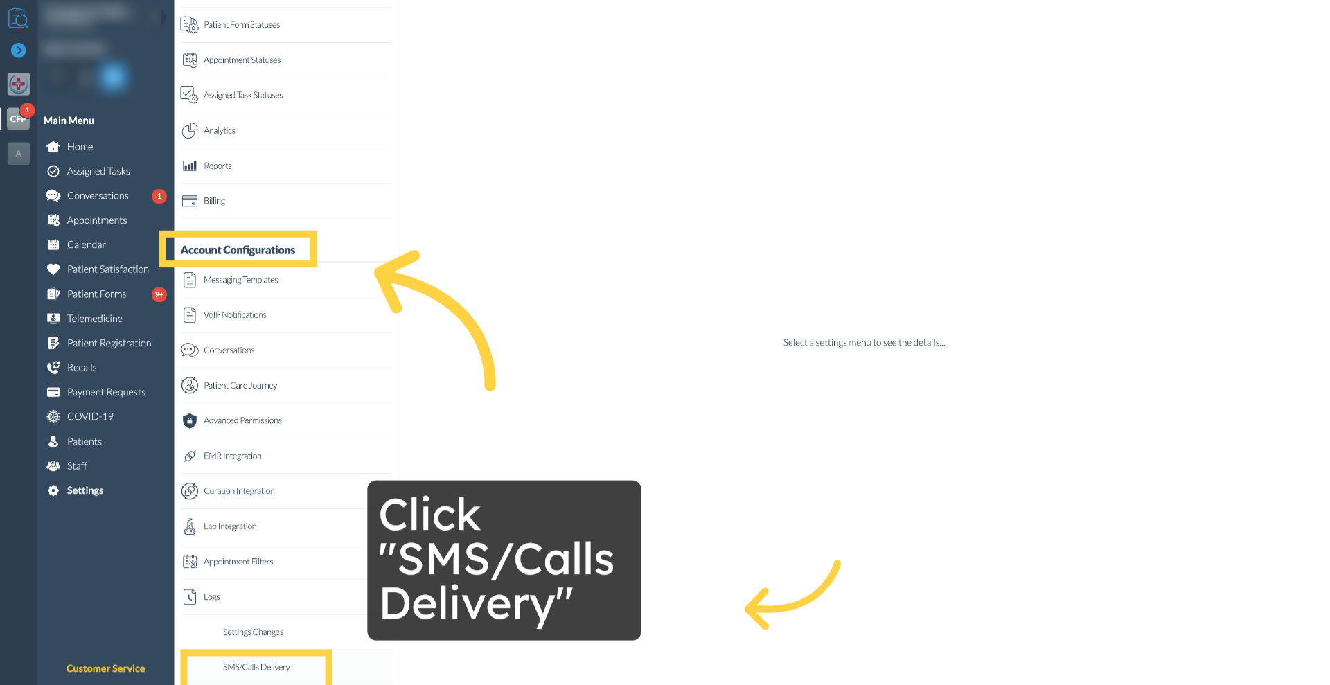 Select SMS/Calls Delivery