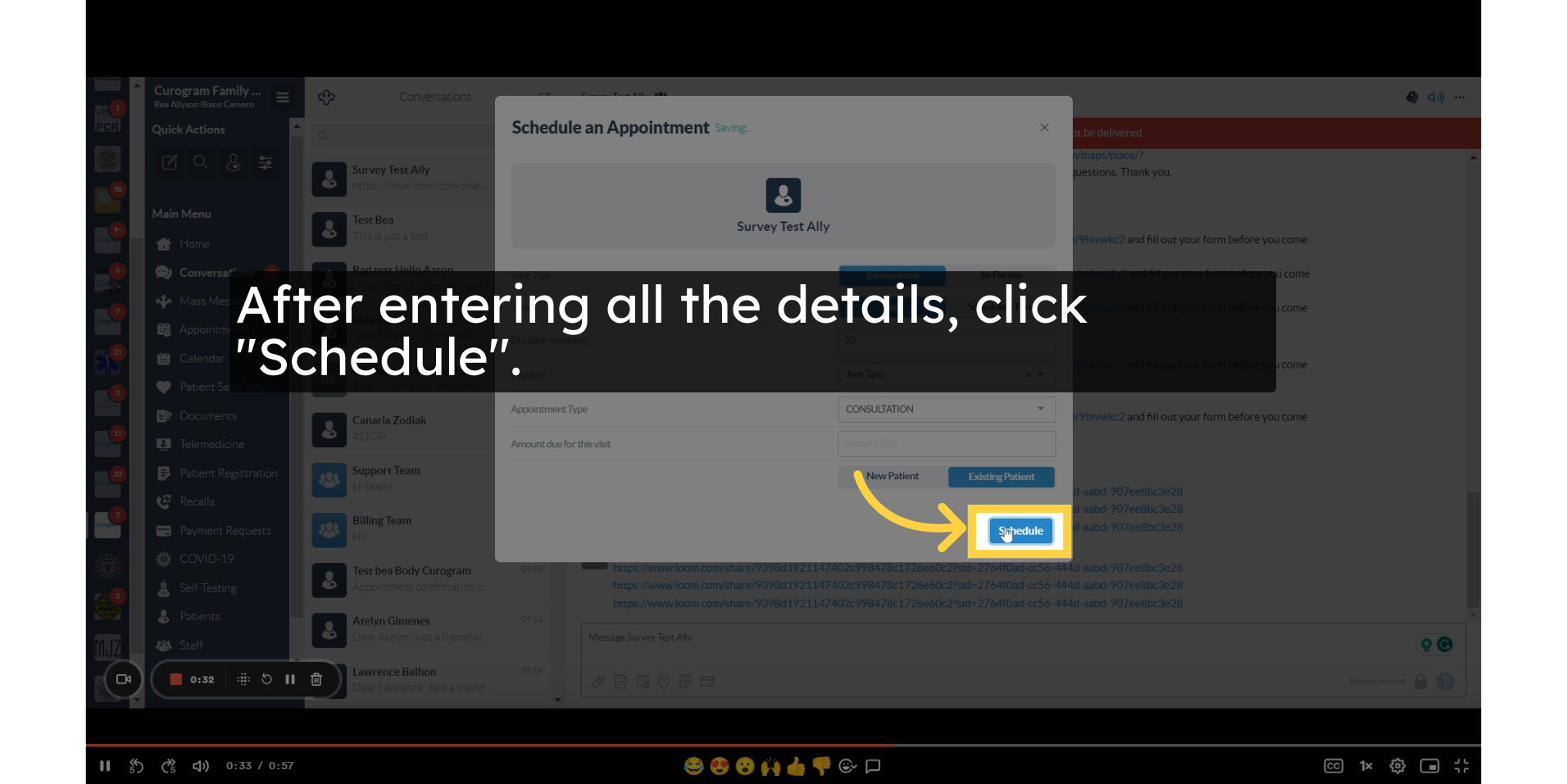 After entering all the details, click 'Schedule'.