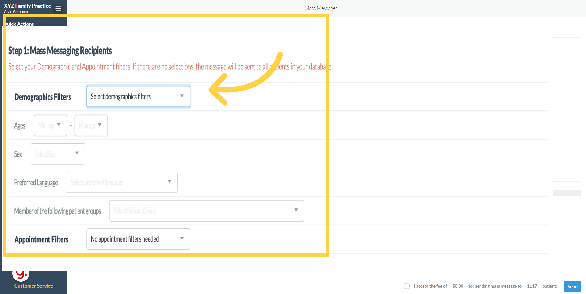 How to send a mass message to your patients?