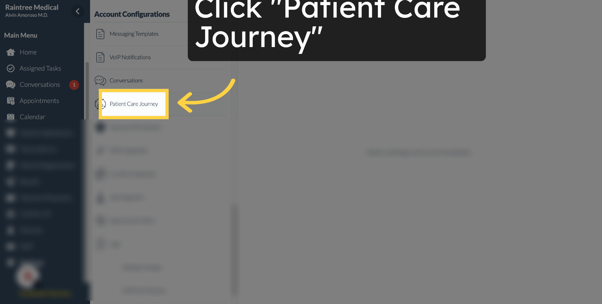 Click 'Patient Care Journey'