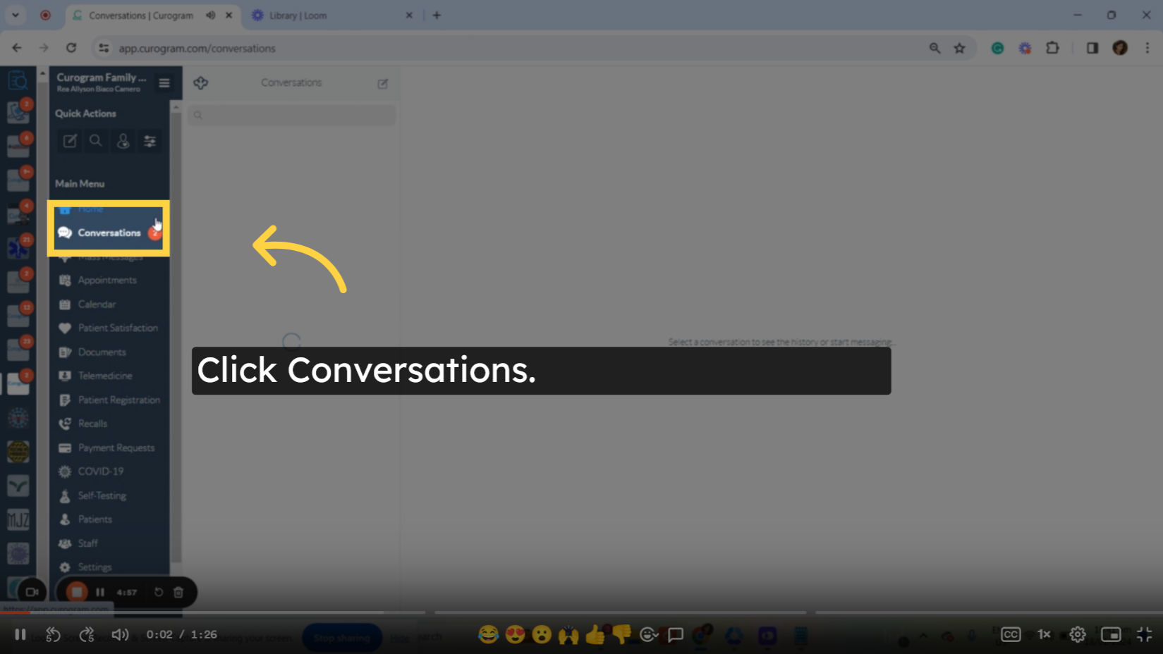Click Conversations.