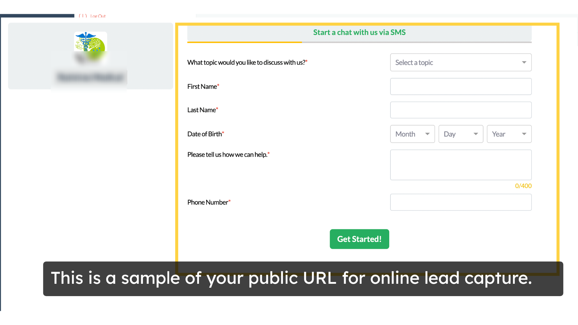 Click 'Public URL https://staging.curogram.com/online-requests/65ddf7edb22b3a04a1500fe2'